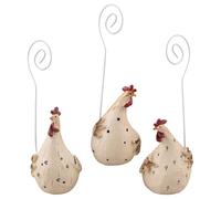 TEHAUX 3 pièces Lot de Porte-cartes de Table Résine Forme de Coq Supports Multifonctions pour Notes Mémos et Cartes de Visite Décoration de Bureau et Fête