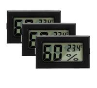 TEHAUX 3 Pièces Mini Hygromètre-thermomètre Numérique Précis en Abs Noir pour Maison, Affichage Clair Température et Humidité Intérieure, pour Toute Pièce