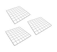 TEHAUX 3 Pièces Panneau Grille Métal Noir 5x5 Cm pour Photos et Petits | Montage Vertical, Structure Modulaire, Finition Lisse, Usage Retail et Maison