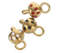 TEHAUX 3 Pièces Pendentif Champignon Coloré en Acier Inoxydable, Design Mini Unique et Léger, Création de Bijoux Diy, Colliers et Bracelets Personnalisés
