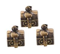 TEHAUX 3 Pièces Pendentifs Boîte à Bijoux Cuivre Vintage Coffret Trésor Ouvrable avec Gravure Breloques pour Colliers DIY Bracelets Souvenir et Création de Bijoux