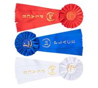 TEHAUX 3 Pièces Rubans de Récompense en Tissu pour Compétition Sportive avec Médailles D'excellence Académique, Toucher Doux et Confortable, pour Événements Sportifs et Activités