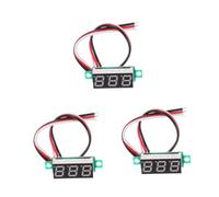 TEHAUX 3 Pièces Voltmètre Numérique LED Dc avec Affichage Bleu Module Panneau de Mesure Compact Câble pour Surveillance Tension