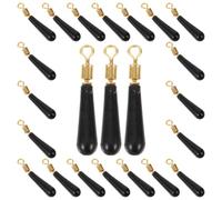 TEHAUX 30 Pièces Bouchons de Flotteur pour Ligne de Pêche, Noir | Silicone et Métal, Accessoires Légers et Portables, Usage Polyvalent pour Petits Flotteurs et Arrêts à Flotteurs