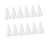 TEHAUX 30 Pièces Cônes Mousse Blancs pour Bricolage Garçon Fille Forme Polystyrène pour Décorations DIY Noël et Projets Manuels