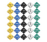 TEHAUX 30 Pièces Dés à Plusieurs Faces en Plastique pour Jeux de Société, Mini-Jeu de Dés Polyvalent Finition Soignée, pour Parties et Jeux sur Table Couleur Aléatoire
