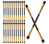 TEHAUX 30 Pinceaux à Paupières Double Embout en Fibres Synthétiques Manche Plastique Résistant Ensemble de Maquillage pour Femme Usage Quotidien Application Précise des Fards à