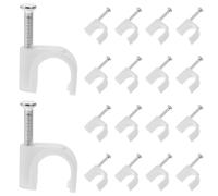 TEHAUX 300 Pièces Clips de Câble Muraux Blancs en Acier et Pe pour Câbles Ethernet Plats Installation Facile et Polyvalente pour Organiser la Maison Bureau
