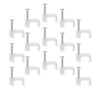 TEHAUX 300 Pièces Clips Muraux Métalliques pour Câble Ethernet Blanc, Acier et Pe, Versatile, Fixations Solides pour Différents Types de Câbles, pour Installation Électrique