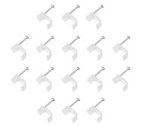 TEHAUX 300 Pièces Clips Muraux pour Câbles en Acier et Pe Blanc, Installation Facile et Polyvalente, pour Organiser Câbles Ethernet et Fils Plats
