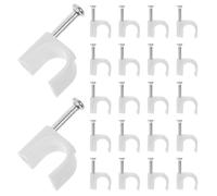 TEHAUX 300 Pièces Clips pour Câbles Ethernet en Acier Blanc Punaises Installation Facile et Usage Solide pour Organiser Câbles Muraux