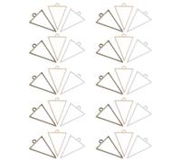 TEHAUX 30pcs Breloques en Alliage Triangle Creux, Cadre de Pendentif Léger et Pratique pour Bijoux en Résine Époxy, pour Processus Créatif DIY Couleur Aléatoire