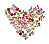 TEHAUX 32 Ornements pour Ongles Cerise Dorés et Roses Petits Bijoux Nail Art 3D Décoration Manucure Femme DIY Accessoires Manucure 32 Pièces pour Soirée et Anniversaire