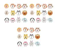 TEHAUX 36 Pièces Décalcomanies Ventre 1ère Année Garçon Stickers Étape Importante Stickers Garçon Autocollant De Photographie De Ventre 12 Accessoires Photo Mensuels Animal De Bébé