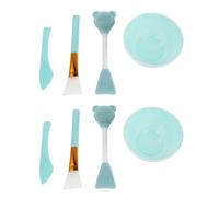 TEHAUX 3ensembles Brosse Visage Silicone Motif Ours Applicateur Masque Double Tête Kit Outils Soin Peau Nettoyant Pores Délicat Portable pour Voyages