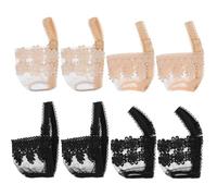 TEHAUX 4 Paires de Brides Élastiques Antidérapantes pour Chaussures à Talons Hauts et Sandales Taille Unique Motifs Fleurs et Nœuds Maintien Ajustable pour Confort et Stabilité