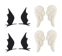 TEHAUX 4 Paires Épingle à Cheveux Créative Aile d'ange et Diable pour Fille, Design Compact en Tissu et Fer, Confortable à Porter pour Fête Cosplay ou Performance sur Scène
