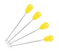 TEHAUX 4 Pièces Aiguille à Appâts de Pêche Outil à Aiguille pour Appâts de Pêche Abs Jaune Portable pour Montage de Bas de Ligne Débutants et Professionnels