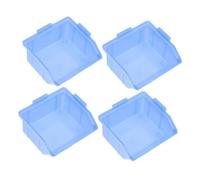 TEHAUX 4 pièces Boîtes de Rangement Plastique Bleu Boîtes à Composants Murales Multifonctions Organiseur pour Outils et Petites Système de Stockage Modulable pour Atelier et Garage