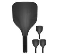 TEHAUX 4 Pièces Bouclier de Coupe de Cheveux Réutilisable en Plastique Noir avec Poignée, Large Couverture pour Protection du Visage Lors Coloration à Domicile