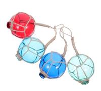 TEHAUX 4 Pièces Bouée Décorative Corde de Chanvre 5 Pouces en Verre