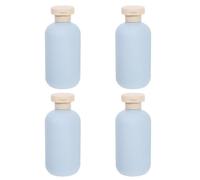 TEHAUX 4 Pièces Bouteille Rechargeable en Plastique Pp 200ml pour Shampoing et Après-shampoing avec Large Embouchure, Salle de Bain Voyages