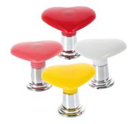 TEHAUX 4 pièces Bouton Chasse Eau Wc Forme de Cœur Poignées Maniables pour Réservoir de Toilette Plastique Couleurs Rouge Jaune Blanc Rose Facile à Presser et Installer