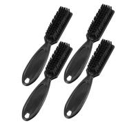 TEHAUX 4 Pièces Brosse de Nettoyage Conique en Nylon Noir pour Tondeuse à Cheveux, Outil de Coiffure Poils Doux, Nettoyage Approfondi à Domicile et Salon