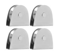 TEHAUX 4 Pièces Kit de Poulie pour Mât de Drapeau en Acier Inoxydable Galet Simple, Entretien Facile, pour Drapeaux Grands, pour Bâtiments Gouvernementaux et Parcs