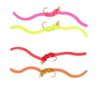 TEHAUX 4 Pièces Leurre Souple de Pêche à Mouche vers Artificiel Taille