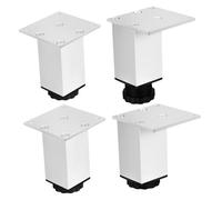 TEHAUX 4 pièces Lot de Armoire Alliage Aluminium Réglables Supports Robustes et Stables pour Meubles Hauteur Ajustable Finition Aluminium