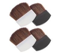TEHAUX 4 Pièces Mini Flat Foundation Brushes Portable Powder And Blush Makeup Brushes Compact For Travel And Go Touch-up