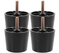 TEHAUX 4 Pièces Pieds de Meubles en Plastique Noir 50mm Vis M8, Cales Réglables Garantissant Stabilité et Résistance la Rouille pour Canapés et Armoires