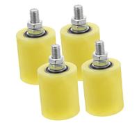 TEHAUX 4 Pièces Roulettes de Guidage Nylon pour Portail Coulissant Chariot Robuste et Antirouille Roue de Rail pour Porte Électrique Poulie Bloc et Silencieuse
