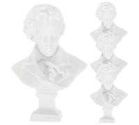 TEHAUX 4 Pièces Statuette Buste de Musicien Classique en Résine Blanche