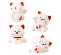 TEHAUX 4 Pièces Statuette De Chat Miniature Décorations De Fête Thème des Chats Décoration Chaton Extérieur Figurine De Chaton Mignon