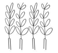 TEHAUX 4 Pièces Support Forme Feuille pour Plantes Grimpantes en Fer Noir Finition Mate et Maille Fine Stable pour Pots et Étagères de Jardin