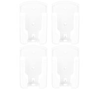 TEHAUX 4 Pièces Support Mural Adhésif pour Télécommande en Plastique Blanc, Solution Multidévice Forte Adhérence, Design Moderne Minimaliste pour Bureau ou Chambre