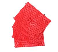 TEHAUX 4 Pièces Tapis de Réflexologie Plantaire Rouge Coussin de Massage par Pointes pour Détente Musculaire et Épreuves Ludique Accessoire de Massage pour Usage Intérieur et Extérieur