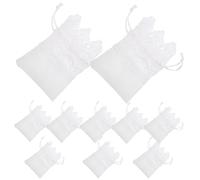 TEHAUX 40 Pièces Paquet à Bijoux en Tissu Blanc Cordon de Serrage, Petite Pochette de Rangement Pratique pour Bijoux et Petits Présents, pour Voyage ou Exposition Professionnelle