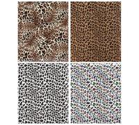 TEHAUX 4feuilles Film Thermocollant Léopard Membrane de Transfert Résistante Chaleur pour Textile Coton Polyester Cuir et Feutre Motif Vif Odeur Couleur Aléatoire
