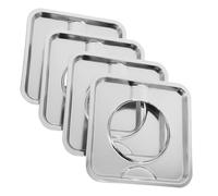 TEHAUX 4pcs 19cm Carré Poêle Plateau À À Cuisinière De Poêle Électrique Plateau De À Gaz À Pour Le Brûleur De À Gaz De Cuisine Couverte