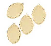 TEHAUX 4pièces Pendentif Ovale Vierge pour Bijoux Support de Cabochon Cadre Photo pour Création de Colliers Base de Pendentif sans Sertissage de Bijoux Ovales