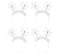 TEHAUX 4pièces Serre-tête Flocon Plumes Bandeaux de Noël pour Cheveux Lot de Accessoires de Fête Décoratifs