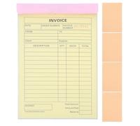 TEHAUX 5 Pièces Bloc de Factures 3 Volets sans Carbone 60 Pages en Papier Portable pour Gestion Simplifiée des Reçus Professionnels et Commandes en Restaurant