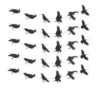 TEHAUX 5 pièces Guirlande Halloween Corbeaux Paillettes Noires Décoration Papier Gothique Élégante Suspensions Murales Flexibles pour Fête Maison et Ambiance Sombre