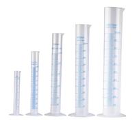 TEHAUX 5 pièces Kit de Éprouvettes Graduées Plastique Stable et Léger pour Laboratoire Technique Cylindres Gradués Pratiques Base Hexagonale Antibasculement