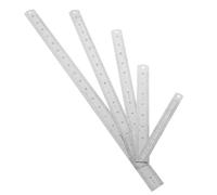 TEHAUX 5 Pièces Règle Double Face en Acier Inoxydable Haute Précision Échelles Métrique et Impériale, pour L'école Bureau, Règle Graduée Robuste Argentée