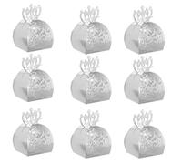 TEHAUX 50 Boîtes à Bonbons de Mariage en Papier Argenté de Couronne, Élégantes et Simples, pour Fêtes D'anniversaire et Souvenirs Inoubliables