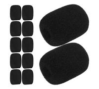 TEHAUX 50 Pièces Bonnette Anti-vent en Mousse Noire pour Microphone Cravate et Casque, de Bruit, Adaptée pour Discours et Enseignement en Extérieur